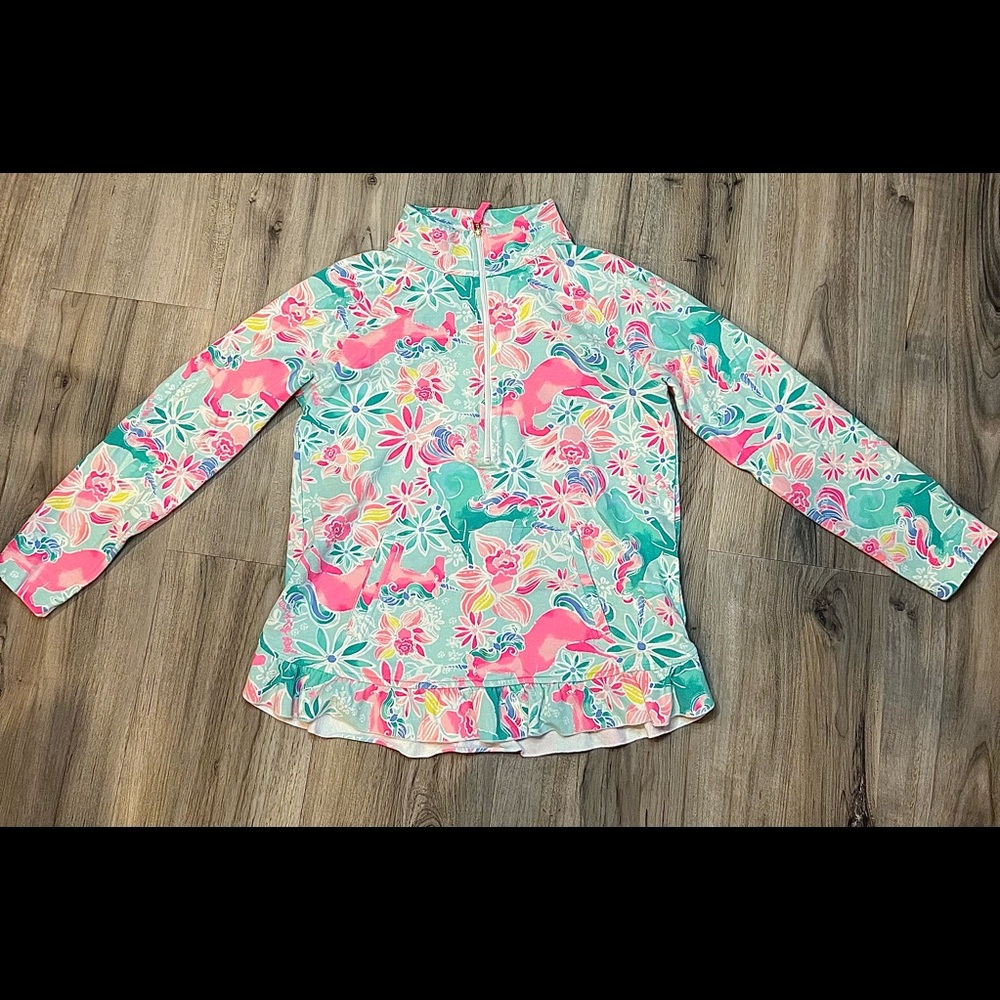 Lilly Pulitzer Girls Zip up Sweater Size L 12-14